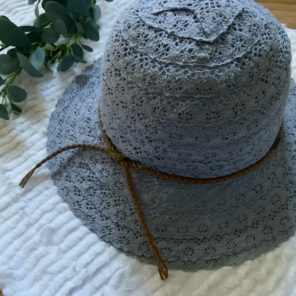CC Exclusive Lace Like Blue Womens Sun Hat - Picture 5 of 9